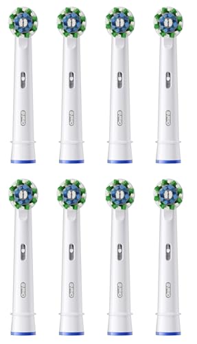 Oral-B Cross Action elektrische Zahnbürstenköpfe, Packung mit 8 Ersatzbürsten, abgewinkelte Borsten, die sich an jeden Zahn anpassen, für eine gründli