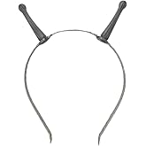 VIGUEUR Alien Antenna Headband, Space Theme Costume Hair Accessory, Party Headdress, Silver