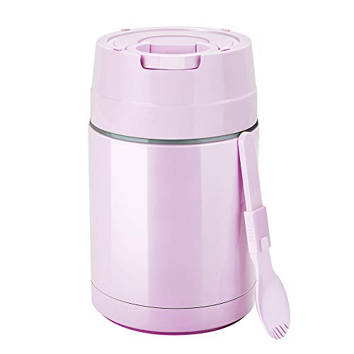 Mr.Dakai Insulated Lunch Containers Thermoses Food Jar Vacuum Stainless Steel 33 oz Leak Proof Keep Food Cold Hot Container for Kids Adult Lunch Box School Camping Outdoors, BPA Free (Pink)