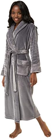 soft fleece dressing gown ladies CityComfort Ladies Dressing Gown Soft Plush Bath Robe for Women Housecoat  Loungewear Bathrobe (Dark Grey, M) at Amazon Women's Clothing store