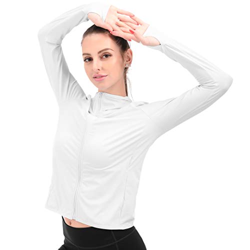 Weilanxin Women's UPF 50 Sun Protection Hoodie SPF Shirt Long Sleeve Hiking Fishing Outdoor Shirt Lightweight Hoodie Black M