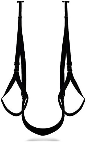 Hanging on Door Swing Set - Deluxe Fantasy Adult Door Swing Swivel Swing with a Comfortable Seat & Leg Pads for Couples - Holds up to 600 lbs(Black)