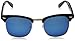 zeroUV - Half Frame Semi-Rimless Horn Rimmed Sunglasses (Black-Gold/Blue Mirror)