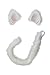 elope Cat Ears Elastic Headband and Tail for Adults and Kids, White