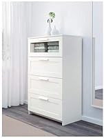 Brimnes Chest Of 4 Drawers White Frosted Glass Amazon Ae Raleon