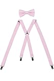 ORSKY 1920s Men Accessories Adjustable Men Suspenders and Bow Tie Set for Tuxedo Wedding