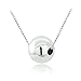Hoops & Loops Sterling Silver 10mm Polished Ball Bead Necklace (sterling silver)