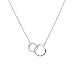 Zealmer Double Circle Ring Necklace Silver Double Links Pendant Mother'S Day Thank You Mom Gift Necklace