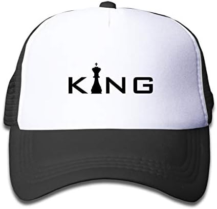 Nanavang Cool King Typography Chess Player Adjustable Boys Girls' Children's Cap Hats Vintage Travel Black