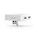 Nekmit 4.8A 24W Thin Flat Dual USB Wall Charger with Smart IC Technology, Portable Travel Adapter for iPad Pro, iPhone 14/14 Pro/Pro Max, Pixel, Galaxy and More