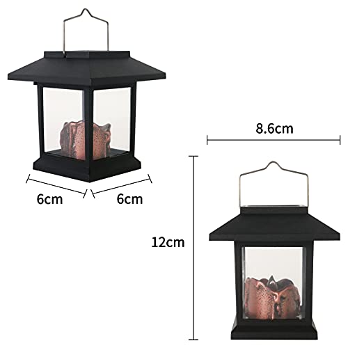4 Packs Solar Lanterns Outdoor Hanging Lanterns- Garden Waterproof LED Candle Flickering Lights for Patio Courtyard Garden Decorative