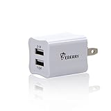 Wall Charger, eBerry 2-port Dual USB Wall Charger Made for iPhone 6s Plus 6s 5s 5 4s 4, iPad Pro 5 4 3, Samsung Galaxy S6 Edge S5 S4 S3 Note 5 4 3 and Most Android Phones - 5V 3.1A (2-port, White)