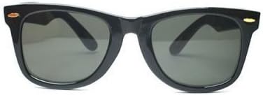 Classic Eighties WAYFARER Style Vintage Fashion Sunglasses - Black/Smoke