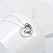 925 Sterling Silver Cubic Zirconia Mother Child's Enternity Love Heart Pendant Necklace for Women