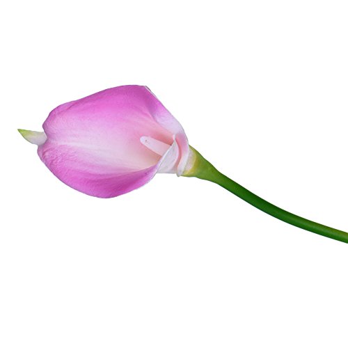 Wuudi 20pcs Calla Lily Bridal Wedding Bouquet head Latex Real Touch Flower Bouquets( Pink)