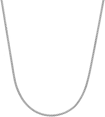 Bling For Your Buck Sterling Silver Italian 2.1mm Diamond-Cut Cuban Curb Chain Necklace 16" - 30"
