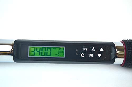 ACDelco Tools 1/2" (Inch) Angle Digital Torque Wrench, Measures 12.5 - 250.7 ft-lbs. Range of Torque, 26-1/4" Length, LCD Display, Audible Notification Buzzer, Vibration & LED Light Flashing,ARM303-4A