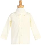 Boys Infant Toddler Child Ivory Long Sleeved Simple Dress Shirt - 4T