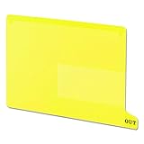 Smead End Tab Poly Out Guide, Two Pocket, Bottom Position Tab, Letter Size, Yellow, 25 per Box (61956)