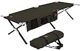 Tough Outdoors Camping Cot – Folding Military/Army Camp Bed for Adults – Portable & Heavy-Duty Sleeping Cots for Camping, Hunting & Backpacking – Foldable – Free Organizer & Storage Bag