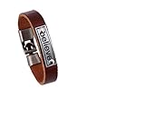 Oyang Womens Fashion Elegant Believe Alloy Couple Bracelet Genuine Leather