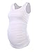Ecavus 3PCS Womens Layering Maternity Tank Top Pregnancy Shirt Scoop Neck Sleeveless Ruched Vest (M, Black/White/Grey)