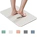 Marbrasse Bath Mat, Absorbent Diatomaceous Earth, Japanese Design, Nonslip Bathroom Floor Mats for Fast Water Drying, Self-Refreshing Hard Shower Mat (White)