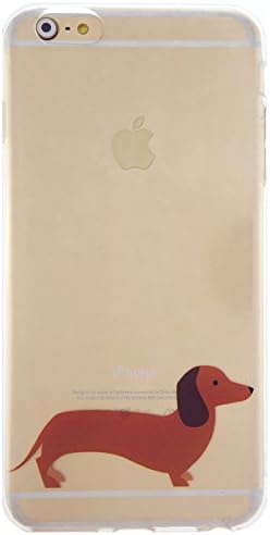 CaseBee® - Dachshund Doggy Soft Clear TPU iPhone 6 / 6S Plus Case (Package includes Screen Protector) (Walking Dachshund)