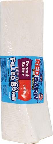 Redbarn Pet Products Duo Flavor Filled Bone Dog Treat Pnut BTR/Jelly Large