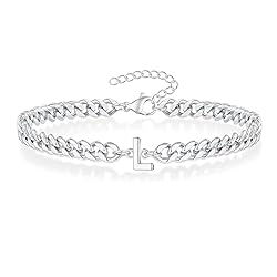 Mens Bracelets, Silver Bracelet for Men Boys Cuban