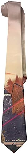 Hexu Animal Big Squirrel Cartoon In New York City Landscape Lasering Big Nuts Artwork Classic Mens Neckties Neck Ties