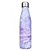 DJSBZ Vacuum Cola Shape Double Walled 18/8 Stainless Steel Water Bottle Leak-Proof Keep Hot & Cold, Travel Sports Personalized Metal Water Bottle,17 Oz (500 ml) Marble Purple