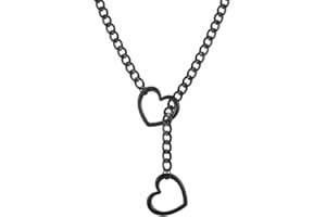 Heart O-ring Slip Chain Necklace For Women Punk Rock Stainless Steel Cuban Long Handmade Necklace Y-NecklaceJewelry Gifts Adj