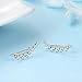 POPLYKE Sterling Silver Ear Climber Crawler Earrings Leaf Earrings for Women,Ear Cuff Earrings with Cubic Zirconia(Silver)