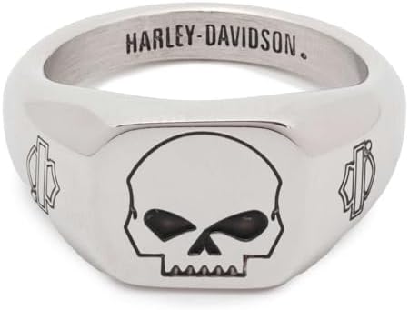 Harley-Davidson Men's Skull Ring Stainless Steel HSR0004|Amazon.com