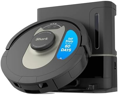 Shark AV2501AE AI Robot Vacuum with XL HEPA Self-Empty Base, Bagless, 60-Day Capacity, LIDAR Navigation, Perfect for Pet Hair, Compatible with Alexa, Wi-Fi Connected, Carpet & Hard Floor, Black