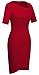 HOMEYEE Women's Vintage Wear to Work Short Sleeve Red Cocktail Party Dress B327 (6, Red)