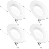 Sunco Lighting 4 Pack 5/6 Inch LED Recessed Downlight, Baffle Trim, Dimmable, 13W=75W, 5000K Daylight, 965 LM, Damp Rated, Simple Retrofit Installation - UL + Energy Star