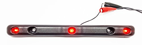 Fully Submersible TecNiq Heavy Duty Identification Bar - 3 Red LEDs w/ Rugged Black Body - Made in USA (Over 80")