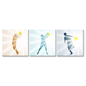 3 Panel Canvas Wall Art Play Basketball Pictures Home Wall Decorations for Bedroom Living Room Paintings Canvas Prints Framed - 12"x12"x3 Panels