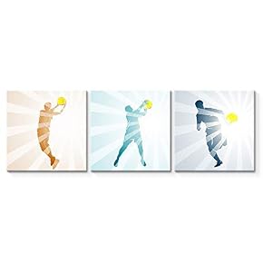 wall26 3 Panel Canvas Wall Art Play Basketball...