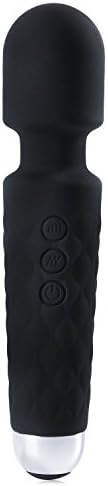 Acmesex Massager Wand Waterproof 25 Vibration Modes Rechargeable Wand Massager Powerful Vibrator, Black