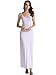 VETIOR Women's Adjustable Spaghetti Straps Long Cami Slip Dress (Small, White)
