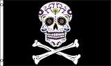 Pirate Sugar Skull Flag 3x5ft Poly