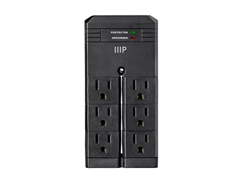 Monoprice Rotating Surge Computer Surge Protector, Black (115876)