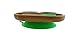 Kids / Toddler Bamboo Silicone Suction Dish / Plate Set with Spoon (light green)