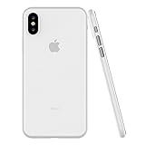 Ultra Thin iPhone X Case, Shamo's PP Thinnest Case [ 0.35mm ] Skin Light Slim Minimal Anti-Scratch Protective Cover Semi-Transparent Lightweight Matte Finish Coating Good Grip Frosted (White)