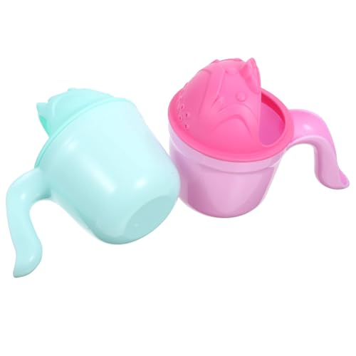 BESPORTBLE 2pcs Baby Bath Rinse Cup Set for Kids Tear-Free Shampoo Rinser for Baby Bathing Soft Lightweight Plastic Shower Cup for Boys and Girls