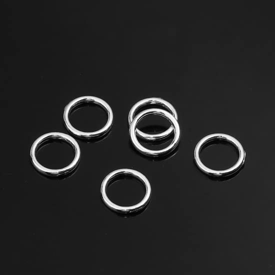 100 x Soldered Closed Silver Plated 14mm Jump Rings Connector Findings for Jewellery Crafts Making, Necklaces, Bracelets, etc