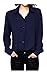 ARJOSA Women's Long/Short Sleeve Button Down Shirts Office Work Business Casual Blouses Tops (X-Large, A Navy Blue)